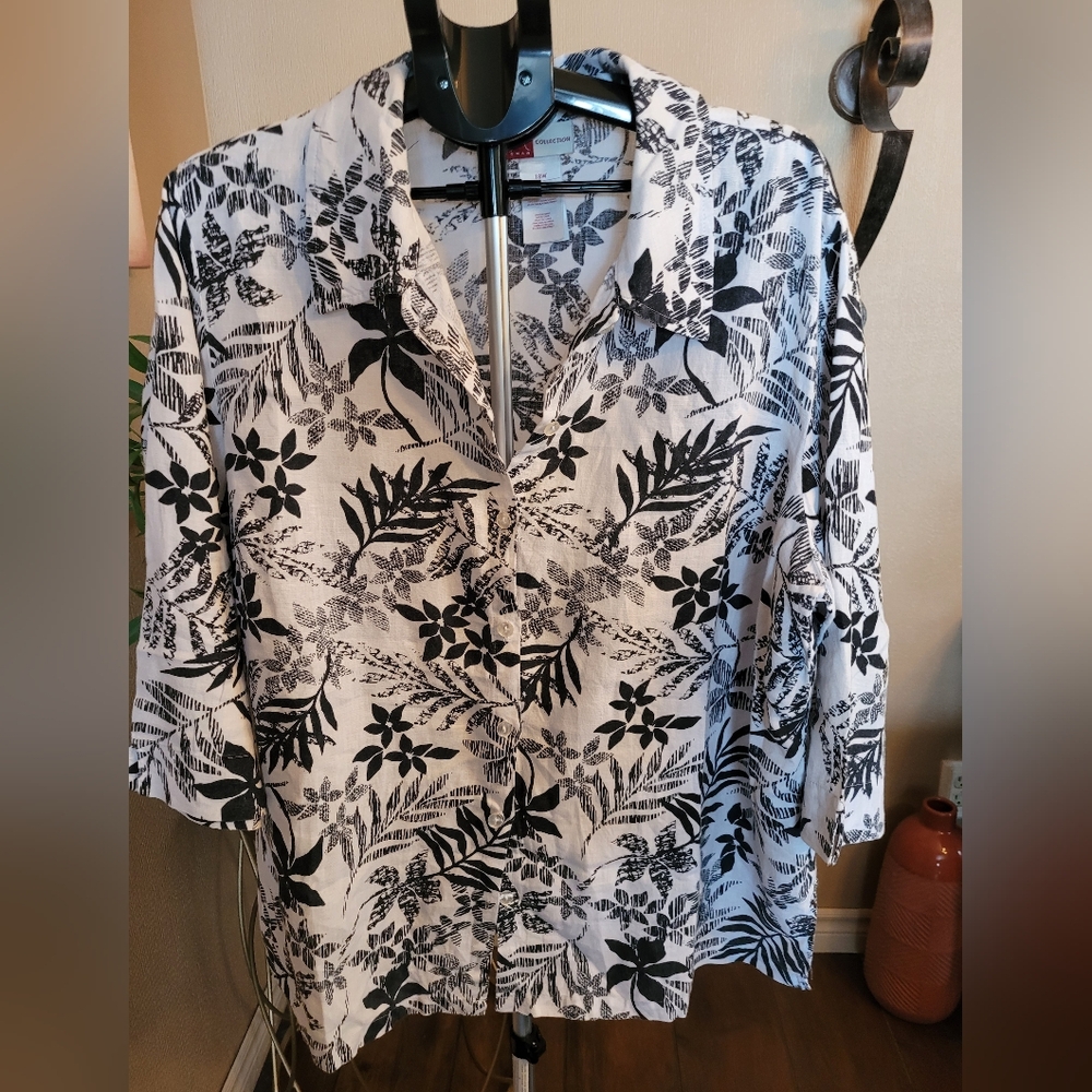 JM Collection Floral Button Down Shirt